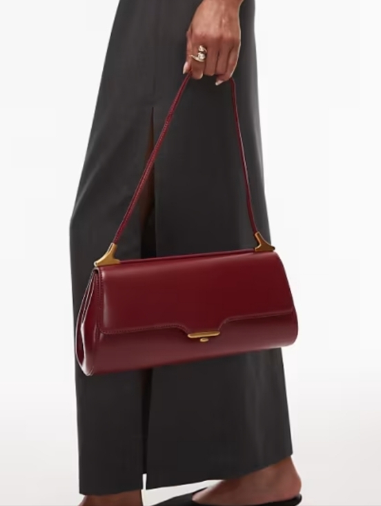JW PEI Handbags - JW PEI ASOS Elegant Burgundy Baguette Shoulder Bag Designer Minimalist Women